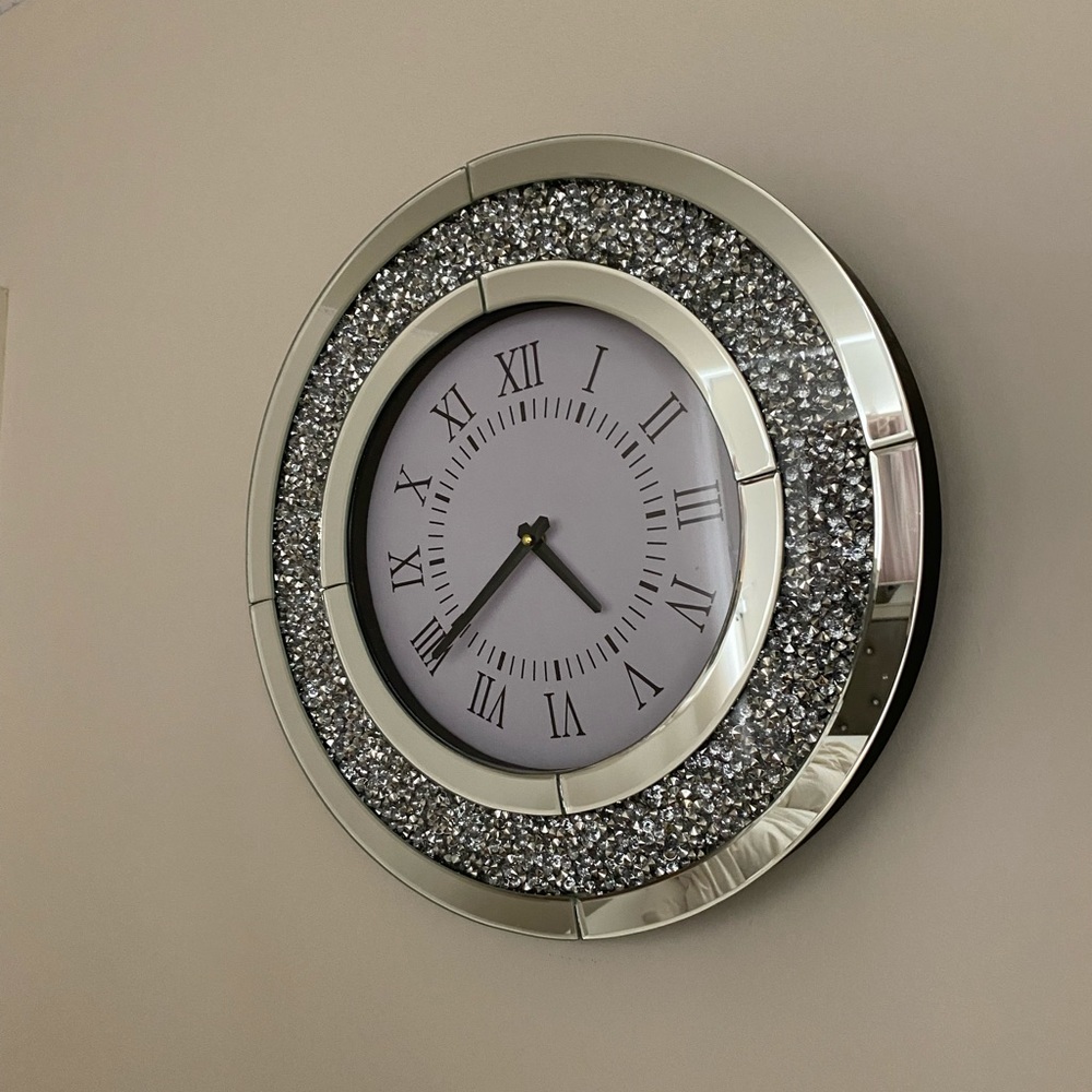 Mirrored wall clock